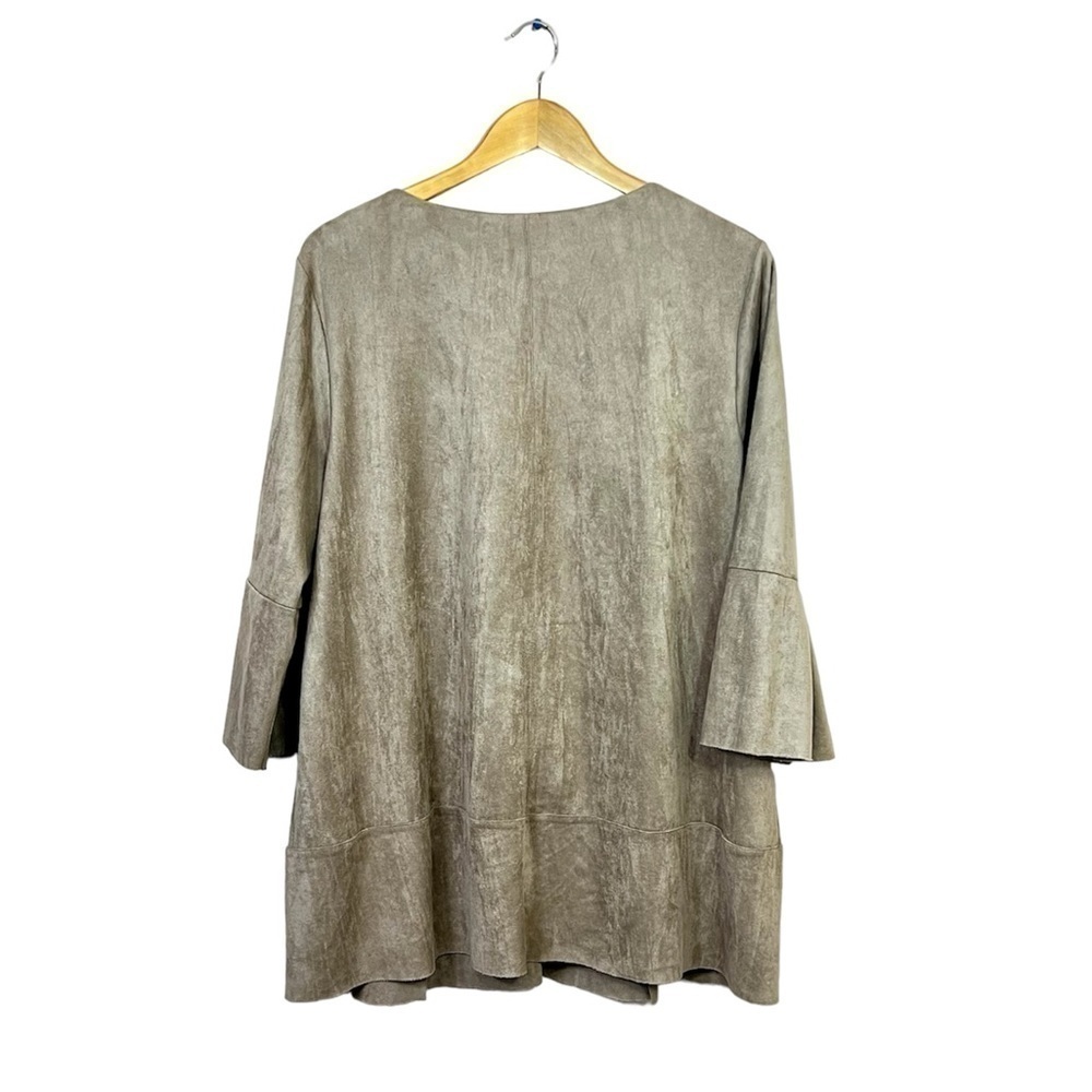 Soft Surroundings Lizzy Faux Suede Tunic Top Gray 1X - Picture 3 of 10